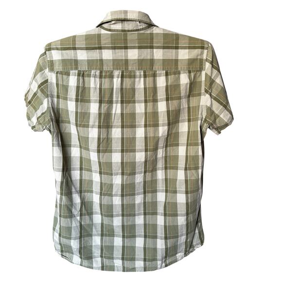 Hollister Button Shirt Mens Large Plaid Green Collared Short Sleeve Y2K Top - Picture 5 of 8
